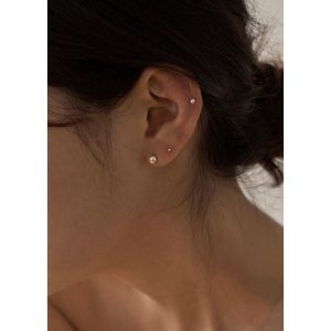 純銀圓球耳釘｜EM925 豆豆球耳釘 (多尺寸可選)