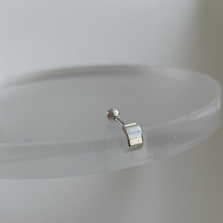 純銀轉珠耳環 EM925 925純銀小圓弧轉珠耳環