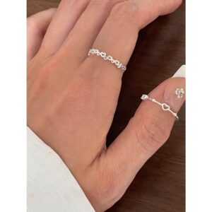 純銀戒指 em925純銀┃戒指┃愛心連心開口戒指