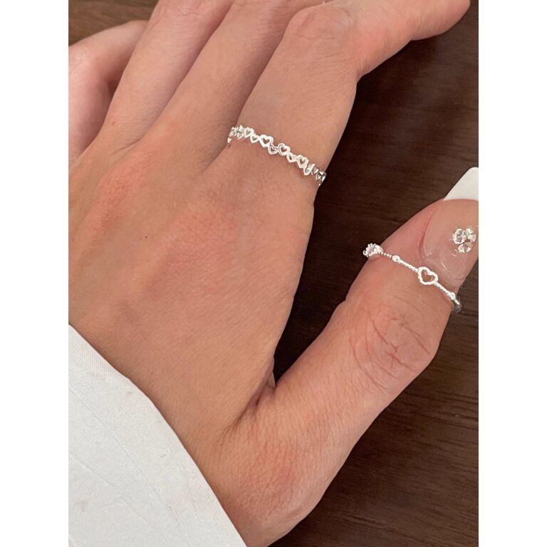 純銀戒指 em925純銀┃戒指┃愛心連心開口戒指